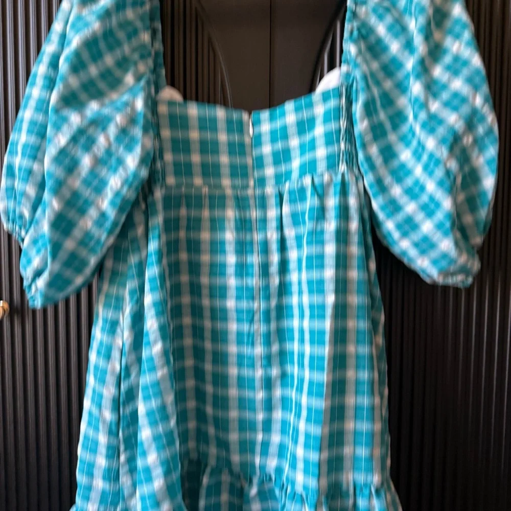 Amanda Uprichard Blue Plaid Mini Dress - Picture 12 of 16